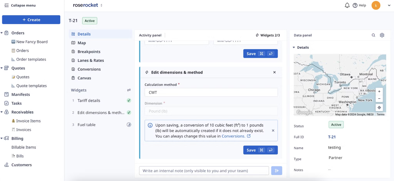 Setting Up CWT Rating